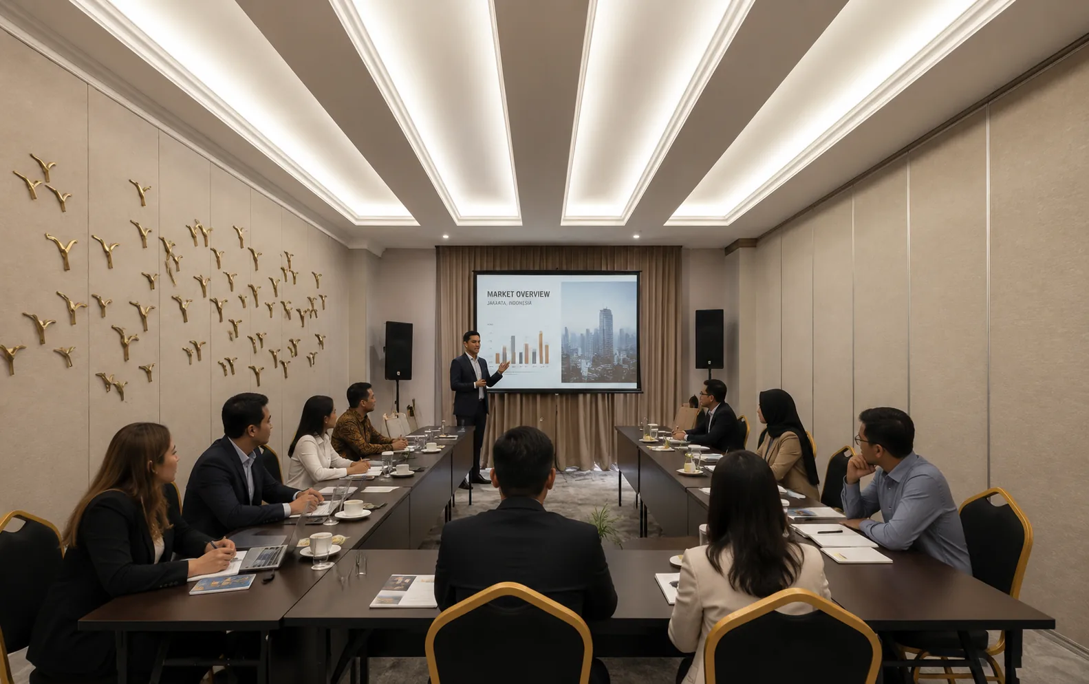 Meeting room with multimedia display system at Maia Hotel Jakarta